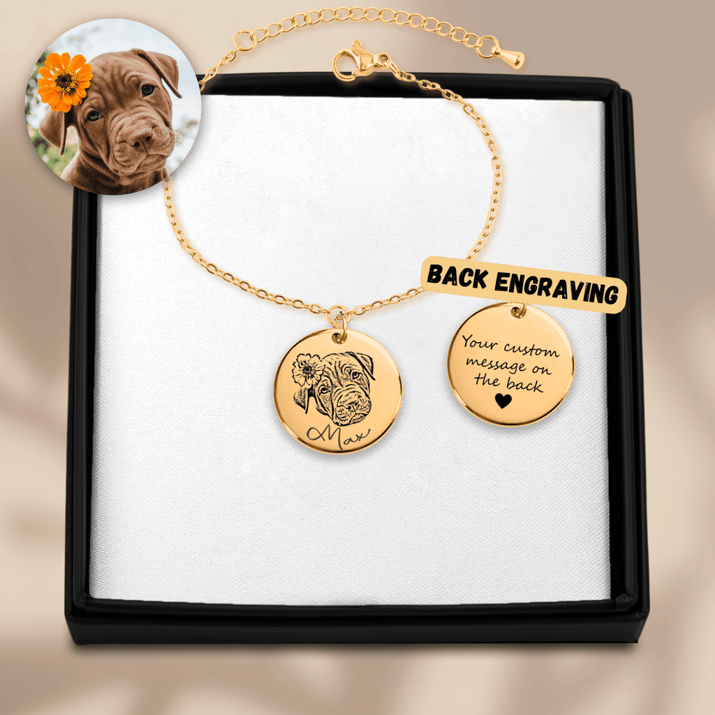 Paweternal. Custom Dog Portrait Bracelet. Keep Your Best Friend Close, Forever