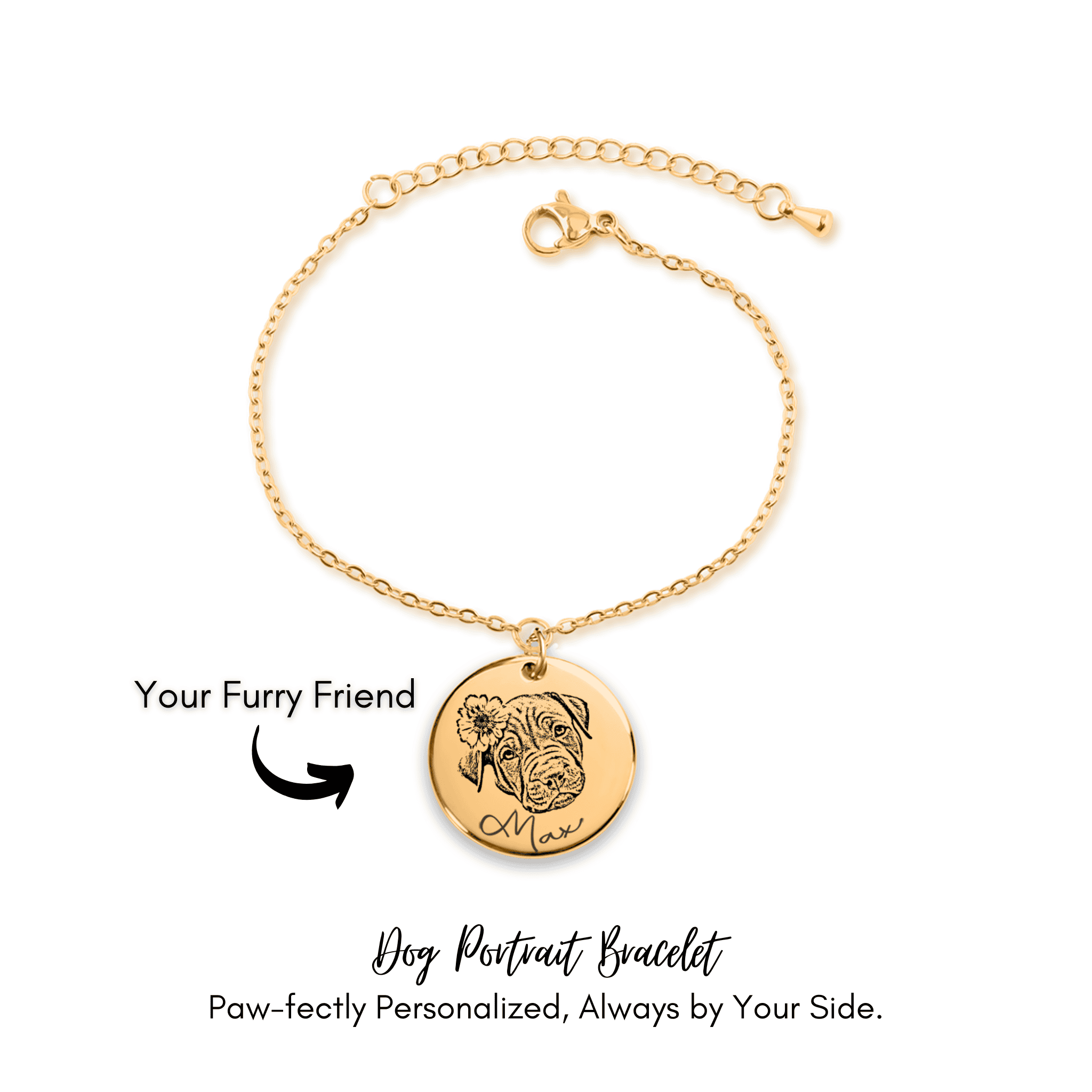 Paweternal. Custom Dog Portrait Bracelet. Keep Your Best Friend Close, Forever